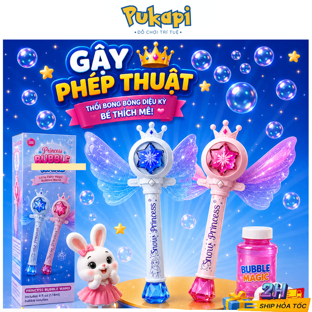 Đồ Chơi Gậy Phép Thuật Thổi Bong Bóng Xà Phòng Cầm Tay  Chong Chóng Có Đèn Và Nhạc Quyền Trượng -Đồ Chơi Cho Bé PUKAPI