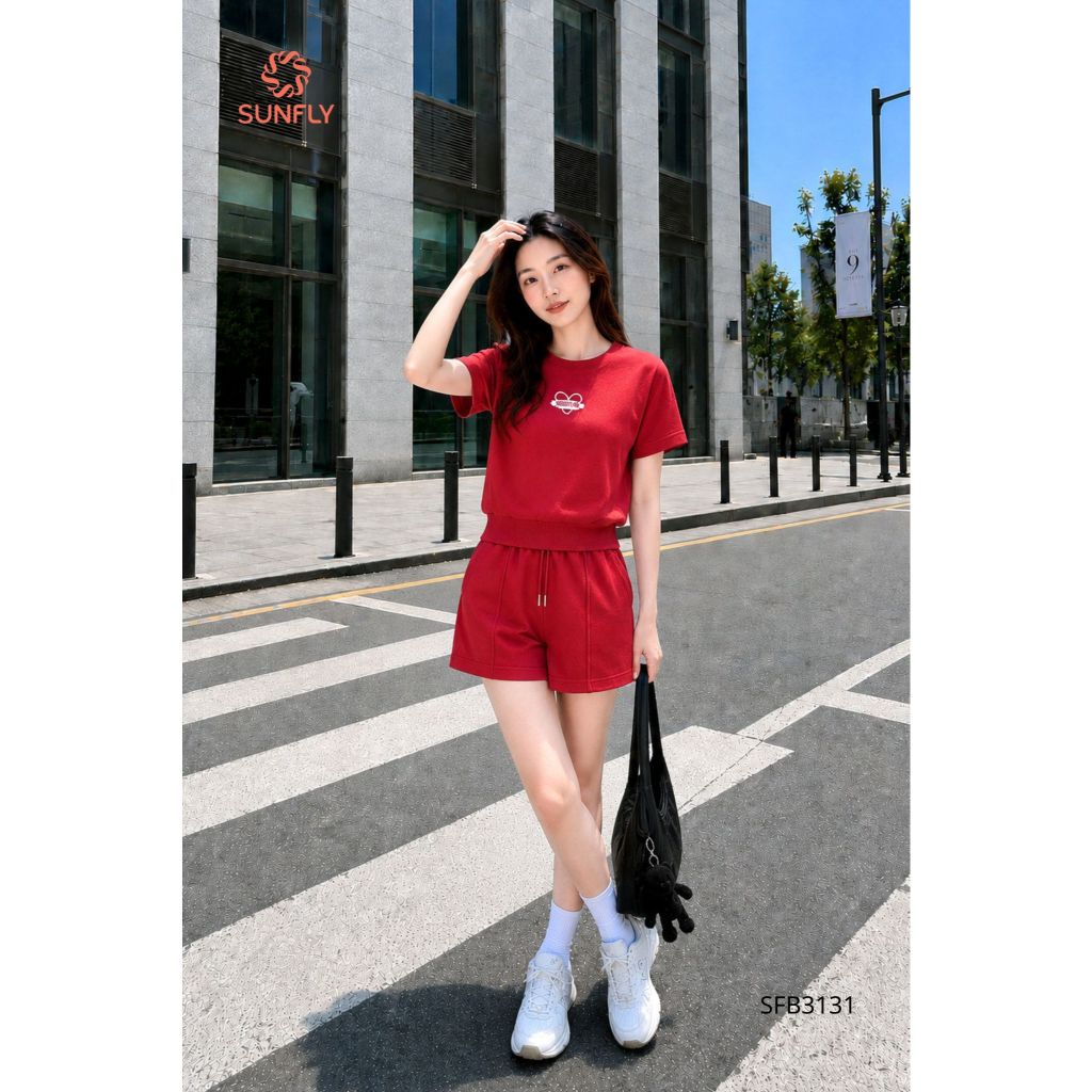 SFB3131 Set đồ nữ cotton compact áo cộc quần sooc