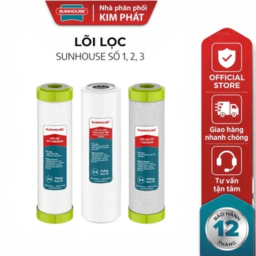 LÕI LỌC SUNHOUSE SỐ 1, SỐ 2, SỐ 3 - Sản phẩm thay thế chính hãng cho máy lọc nước | Lọc sạch cặn bẩn