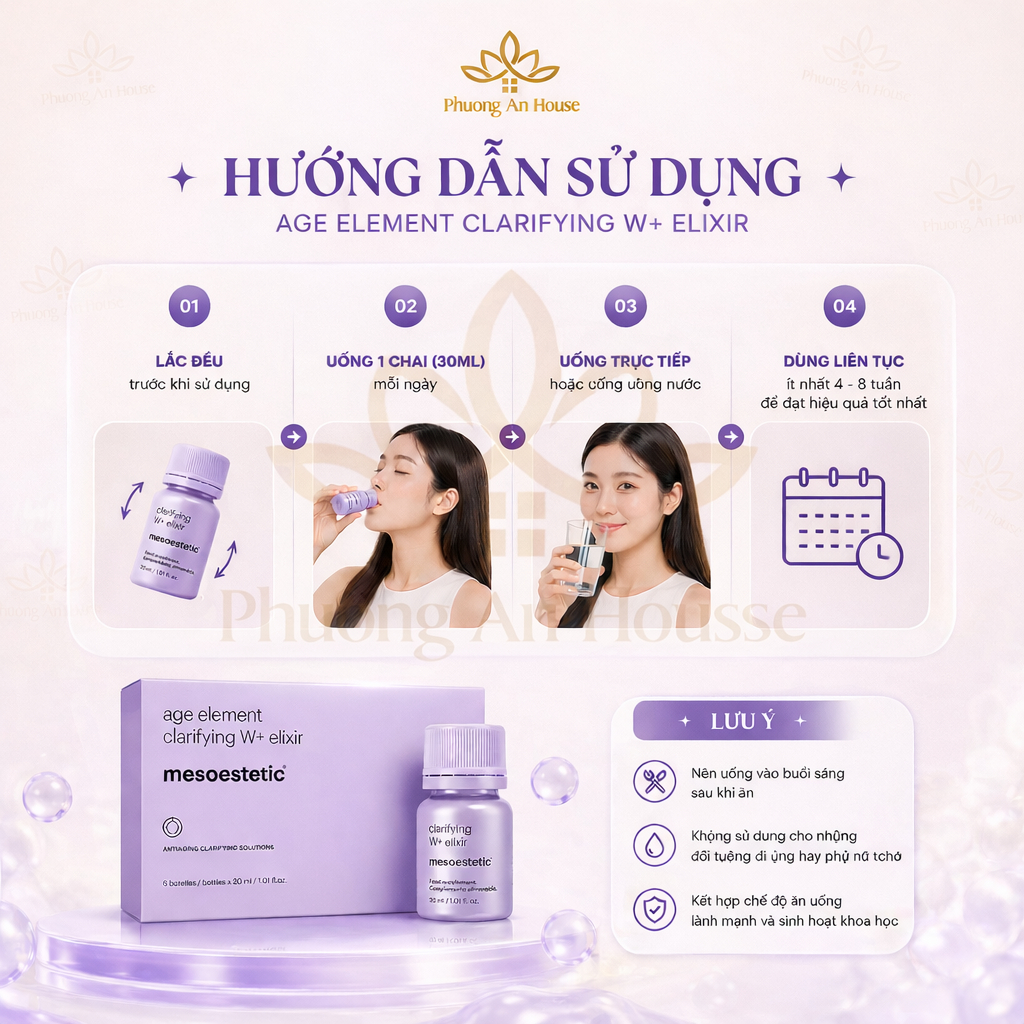 Nước uống trắng da Mesoestetic Ultimate W+ Whitening Elixir