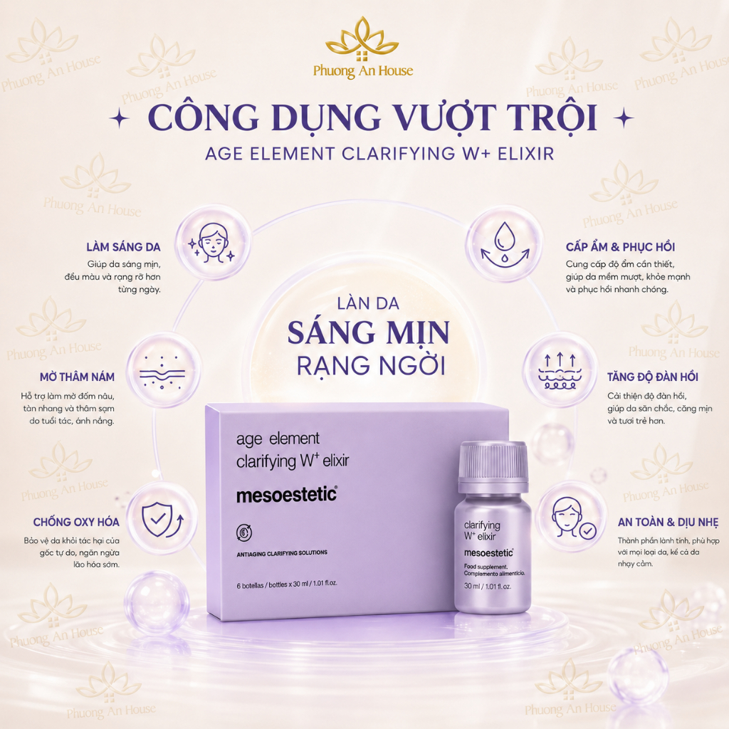 Nước uống trắng da Mesoestetic Ultimate W+ Whitening Elixir