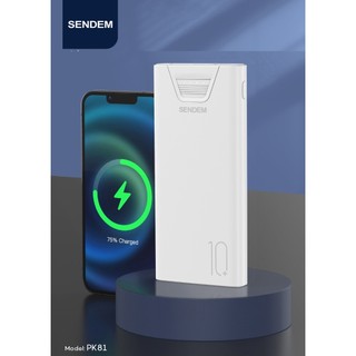 Pin dự phòng Sendem PK81 10000mah USB-A Output 2.1A, input TypeC / MicroUSB
