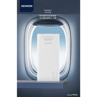 Pin dự phòng Sendem PK81 10000mah USB-A Output 2.1A, input TypeC / MicroUSB