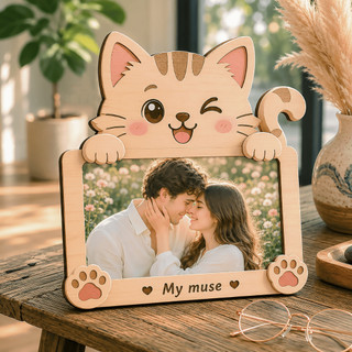 Khung Ảnh Gỗ Thú Cưng Để Bàn Dễ Thương, Khung Hình Decor Chó Mèo Cá Nhân Hóa Tên In Ảnh Theo Yêu Cầu