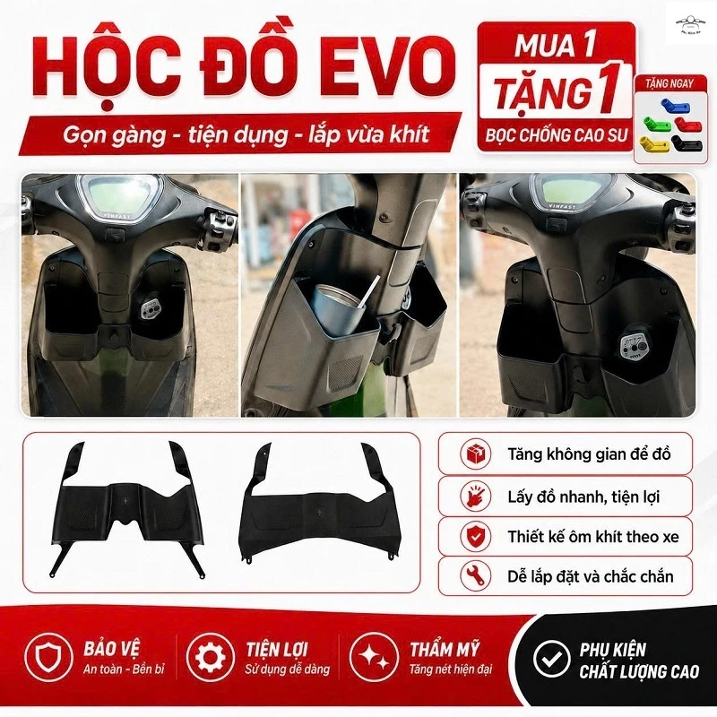 Hộc Đựng Đồ Đôi Cho Xe Evo Grand Evo 200 Evo Neo Evo Lite