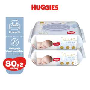 Combo 2 Gói Khăn ướt Huggies Golden Wet Wipes 80 miếng
