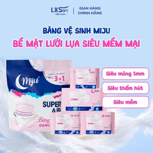 Băng vệ sinh Miju Bạc Hà Mặt lưới Siêu thấm hút chống tràn hiệu quả Ban ngày, ban đêm, hàng ngày