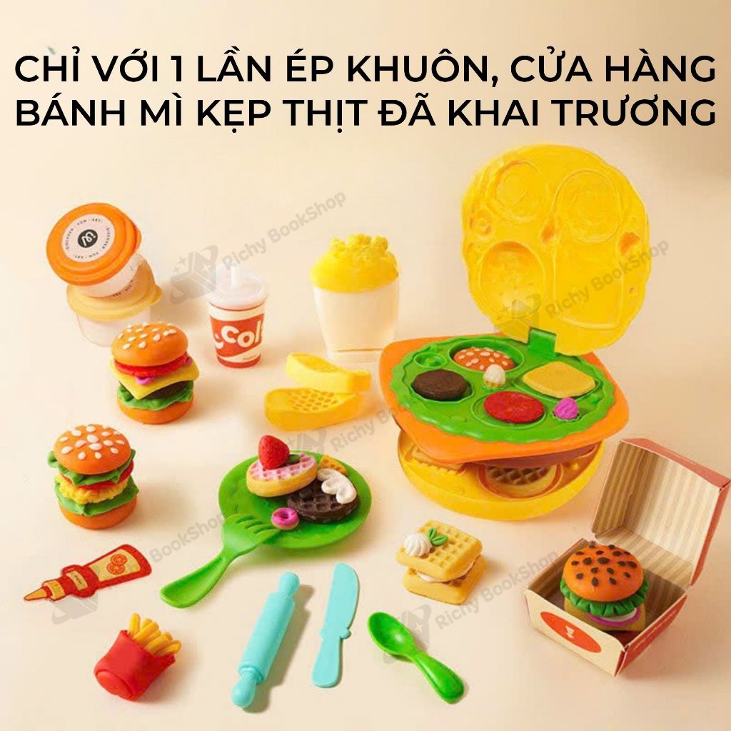 Đồ chơi đất nặn hữu cơ Mideer Mellow Dough kèm khuôn làm bánh, đồ chơi nấu ăn làm bánh cho bé