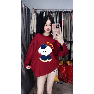 Áo thun dài tay n hình cún trắng puppy