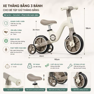 Xe đạp 3 bánh cho bé - Xe chòi chân 3 bánh thăng bằng 3in1