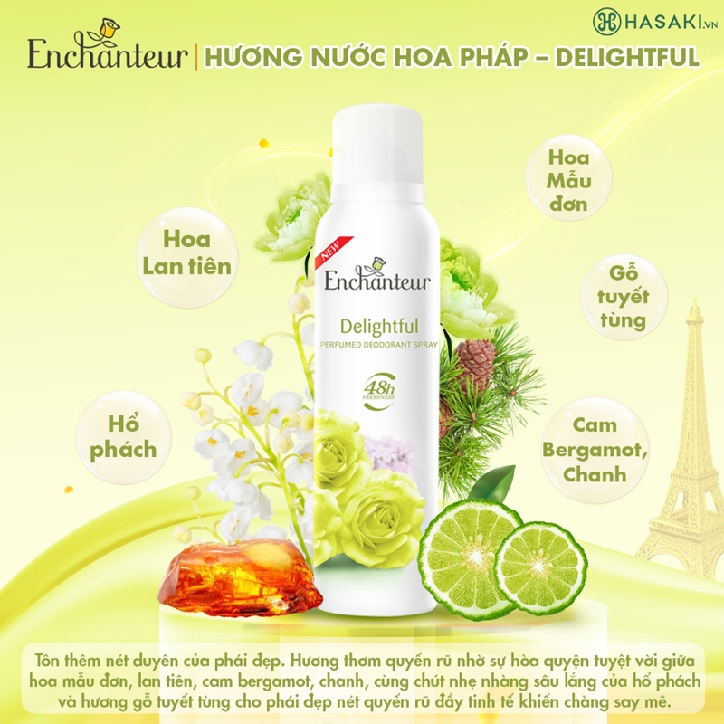 [VHL x Enchanteur] COMBO 2 Xịt khử mùi hương nước hoa Enchanteur ( 150ml x 2 ) TẶNG 1 lăn 40ml