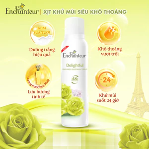 COMBO 2 Xịt khử mùi hương nước hoa Enchanteur ( 150ml x 2 ) TẶNG 1 lăn 40ml