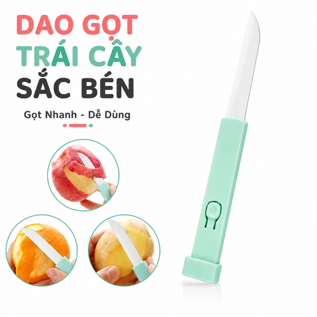 Dao Gọt Hoa Quả Đa Năng + Nạo Rau Củ Tiện Lợi Nhỏ Gọn 2 Trong 1