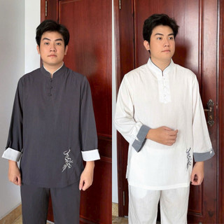 3Nút Phối Thêu Tâm Cao Cấp Nam # Nam Menswear Sơ Mi
