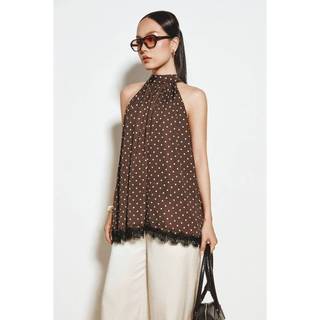 [N6] Áo Yếm Chấm Bi Phối Ren Polka Dot Top, Chất Vải Lụa Thoải Mái, WKI115, SOME HOW STORE