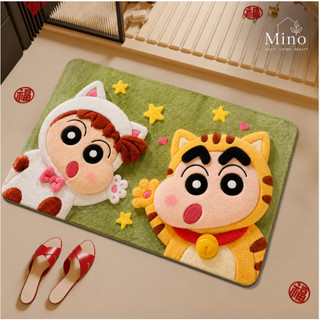 🛋️ Thảm Chùi Chân Hoạt Hình Shin Cậu Bé Bút Chì 3D – Thảm Lông Mềm Chống Trượt