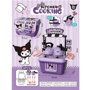 bộ đồ chơi bếp nấu ăn 6 món kuromi cho bé gái