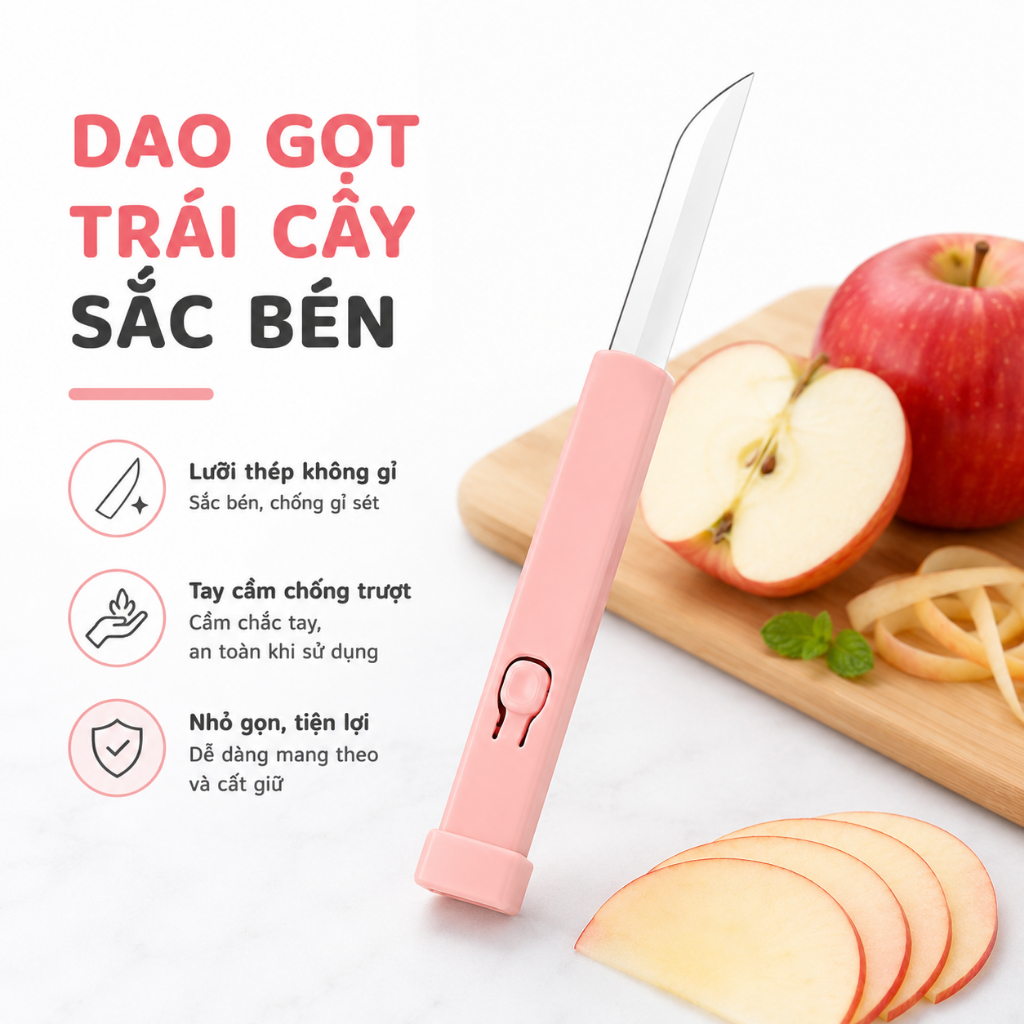 Dao Gọt Hoa Quả Đa Năng + Nạo Rau Củ Tiện Lợi Nhỏ Gọn 2 Trong 1