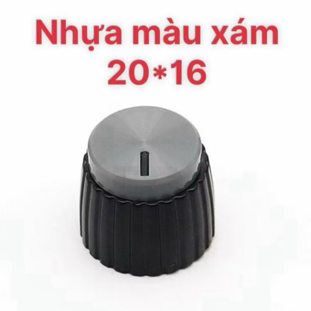 Núm Vặn Volume nhựa cao cấp KT:20*16mm , ( Lỗ 6mm răng cưa ) màu xám đen như ảnh {2 Cái ]