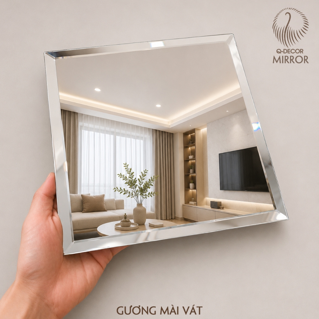 Gương Soi Toàn Thân Dán Tường Dán Tủ Quần Áo Q Decor, Gương Ghép Vuông Trang Trí Phòng Ngủ Phòng Khách Spa