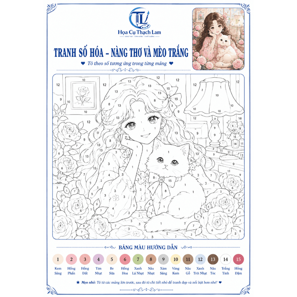 Combo 10 Tranh Số Hóa Chân Dung Nàng Thơ Giấy Cao Cấp Kèm Quà Tặng