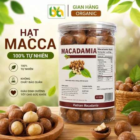Hạt Macca Nứt Vỏ Bảo An Hạt Mắc Ca Daklak Rang Sấy Tự Nhiên Giàu Dinh Dưỡng Ăn Kiêng Healthy- 250gr, 500gr