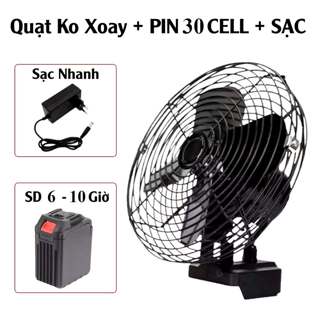 Quạt Tích Điện Makita Để Bàn 8 Inch Siêu Mát, Motor Lõi Đồng, Pin Trâu 10 - 20 - 30cell , Dùng 4-10H