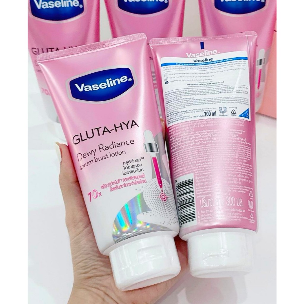 [Chính Hãng] Dưỡng Thể Vaseline 70x Hồng Healthy Bright Gluta HYA Serum Burst lotion Dewy Radiance 300ml Thái - 1 Tuýp [