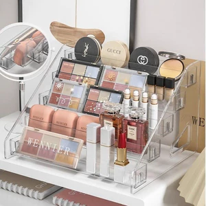 1pc Hộp đựng phấn mắt bảng màu trang điểm tủ để bàn ký túc xá kệ acrylic mỹ phẩm giá đựng son môi