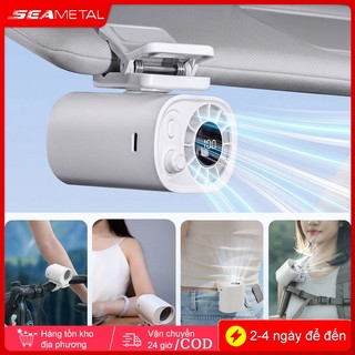 Quạt điện ô tô SEAMETAL Quạt kẹp mini tốc Quạt Turbo độ cao 100 Cấp Gió 360°Điều Chỉnh Hướng Gió |Kẹp Đa Năng