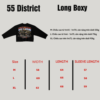 Áo thun dài tay 55 District long boxy áo phông form rộng thời trang nam nữ cotton 280gsm DLB12