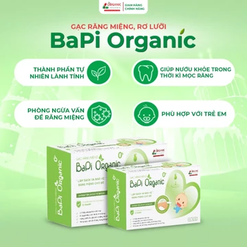 [ KM Dầu Tràm hoặc gạc 5 gói ] Gạc rơ lưỡi BaPi Organic hộp 30 gói, tẩm Lá Hẹ ,làm sạch bảo vệ nướu, lưỡi bé