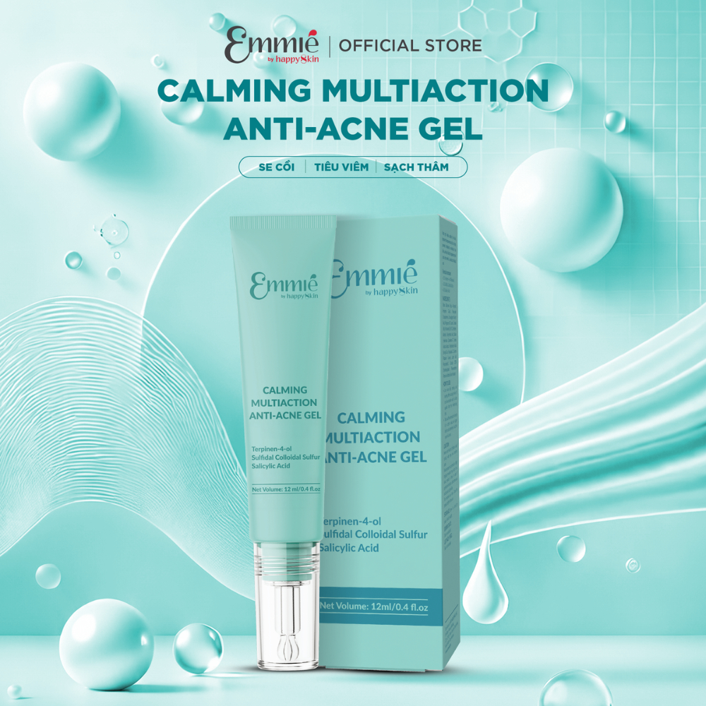 NEW 01 Tuýp Gel Làm dịu da Cải thiện mụn đa tác động CALMING MULTIACTION ANTI-ACNE 12ml Emmie by Happyskin