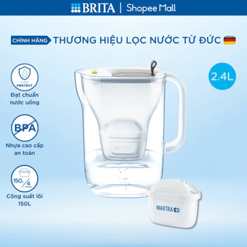 Bình lọc nước BRITA Style 2.4L (có sẵn 1 lõi lọc Maxtra Pro) - KHÔNG HỘP