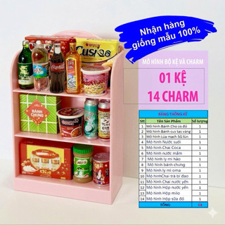 Mô hình thu nhỏ l Bộ kệ và charm trang trí nhà búp bê