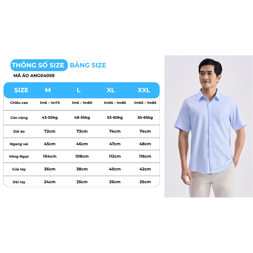Áo Sơ Mi Nam GUMAC Form Regular Tay Ngắn Vải Kate Basic Công Sở ANG04059