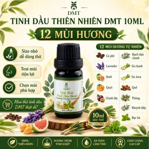 Tinh dầu thiên nhiên 10ml DMT, tinh dầu lavender (oải hương), tinh dầu sả chanh... 12 mùi thư giãn
