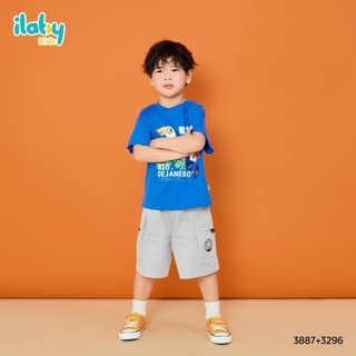 Mix set bé trai ILABY HCM áo thun cotton in hình và quần đùi túi hộp năng động [3887+3296]