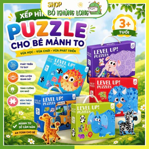 Bộ Xếp Hình 3D 6in1 Đồ Chơi Lắp Ghép Phát Triển Tư Duy, Học Hình Khối Màu Sắc Cho Bé - BỐ KHỦNG LONG