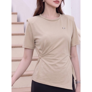 Áo Kiểu Nữ 𝐂𝐂𝐇𝐀𝐓 Dáng Suông Lialy Dây Tết Ở Cổ Chất Liệu Mềm Mại Cao Cấp 16TNC9032OT