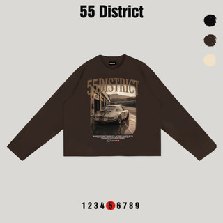 Áo thun dài tay 55 District long boxy áo phông form rộng thời trang nam nữ cotton 280gsm DLB12