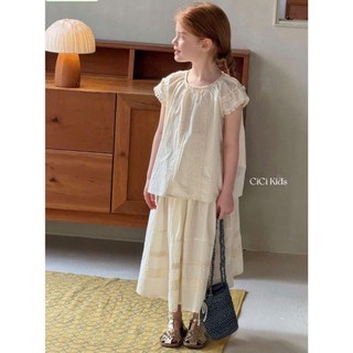 [B&G] Sét váy thêu hoa trắng kem dài dễ thương cho bé gái đi chơi đi biển mùa hè 10-45kg
