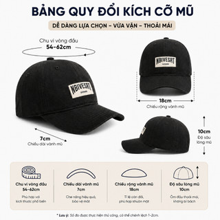 Mũ lưỡi trai HAZIN thêu chữ NBIVESRT form cứng, nón lưỡi trai thời trang đi học đi chơi dành cho nam nữ siêu xinh