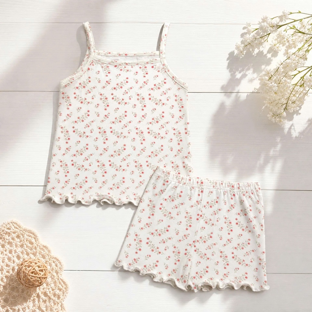 Bộ 2 Dây Bé Gái Tệu Kids - Bộ Đồ Cho Bé Mặc Nhà Chất Thun Lạnh Mềm Mát Cao Cấp Mùa Hè Cho Bé