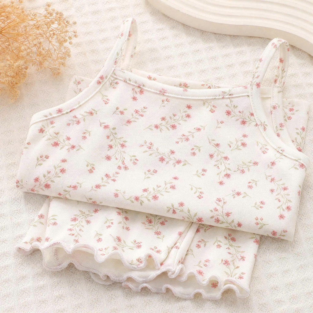 Bộ 2 Dây Bé Gái Tệu Kids - Bộ Đồ Cho Bé Mặc Nhà Chất Thun Lạnh Mềm Mát Cao Cấp Mùa Hè Cho Bé