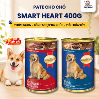 [COMBO] Pate Lon Cho Chó Smart Heart Cao Cấp Bổ Sung Dinh Dưỡng Giúp Lông Mềm Mượt 400G Vị Bò/Gà Pet Kool