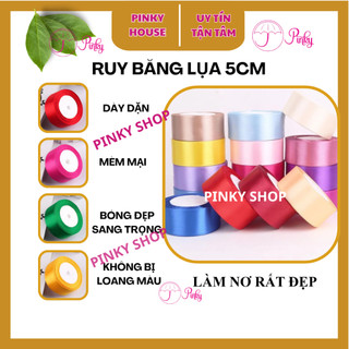 Ruy Băng Lụa 5cm Satin Vải Cuộn 22 Mét Đa Dạng Màu Sắc | Làm Phụ Kiện Handmade, Kẹp Tóc, Làm Nơ, Gói Quà, Ry Băng Giá Rẻ