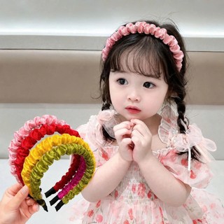 Bờm tóc cho bé mặc áo dài, băng đô cài tóc nhún, mẫn cho bé gái. Turban nhún xinh chất lụa bóng BOM01 - BIATONKIDS