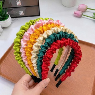 Bờm tóc cho bé mặc áo dài, băng đô cài tóc nhún, mẫn cho bé gái. Turban nhún xinh chất lụa bóng BOM01 - BIATONKIDS