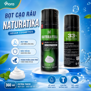 Bọt Cạo Râu Cao Cấp NaturaVika 360ml - Hỗ Trợ Cạo Râu Mượt Mà, Giữ Ẩm Cho Da - VIORA SHOP